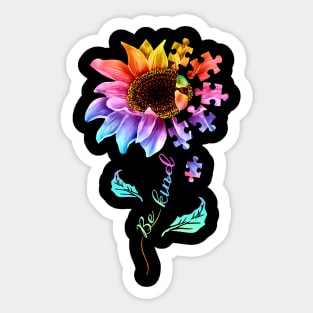 Autism Sunflower Be Kind Autism Awareness Sticker